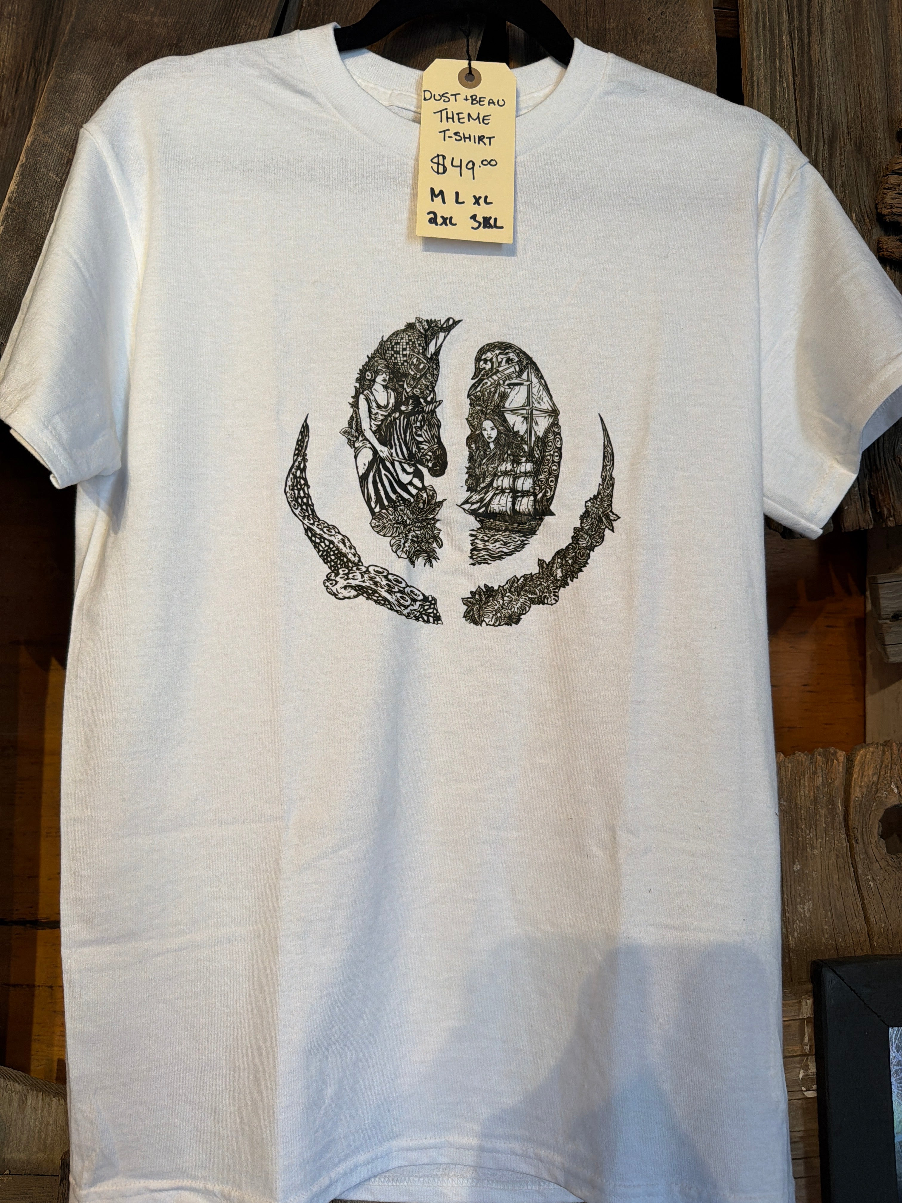 T-Shirt Cropped Theme Line Up White - Dust & Beau